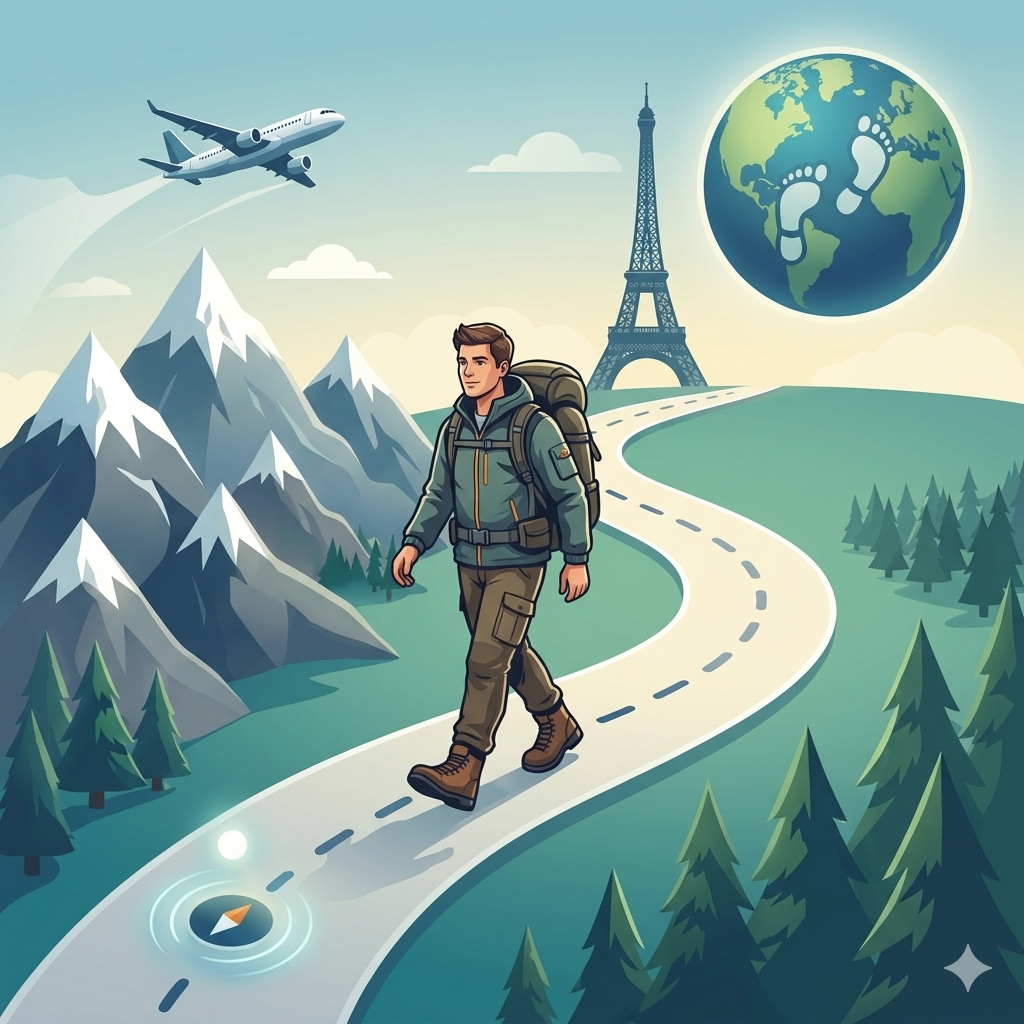 WalkQuest virtual travel illustration